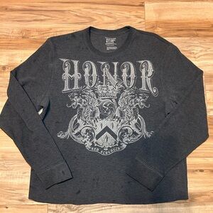 Honor Graphic Long Sleeve Shirt - Black